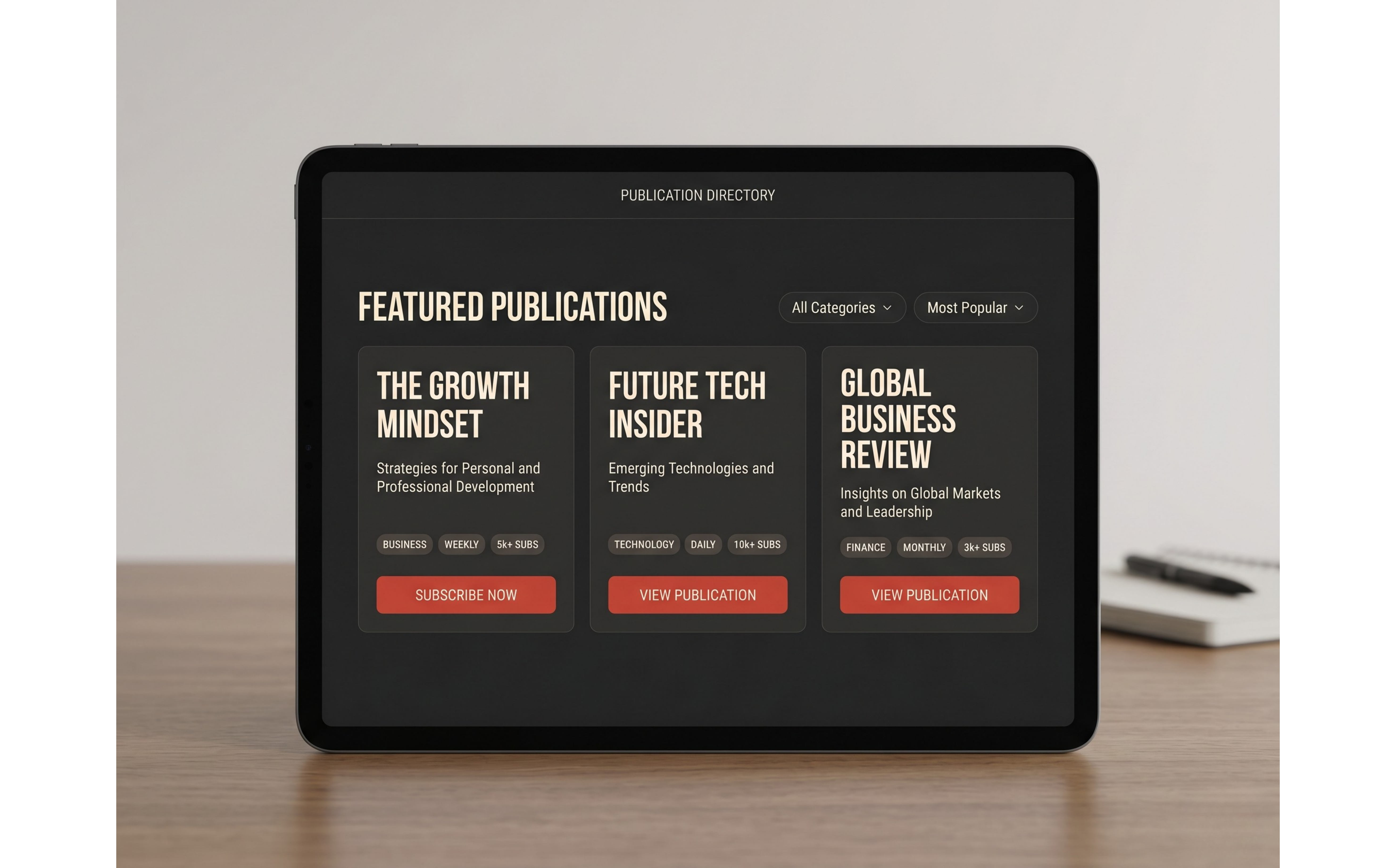 Publications preview slot