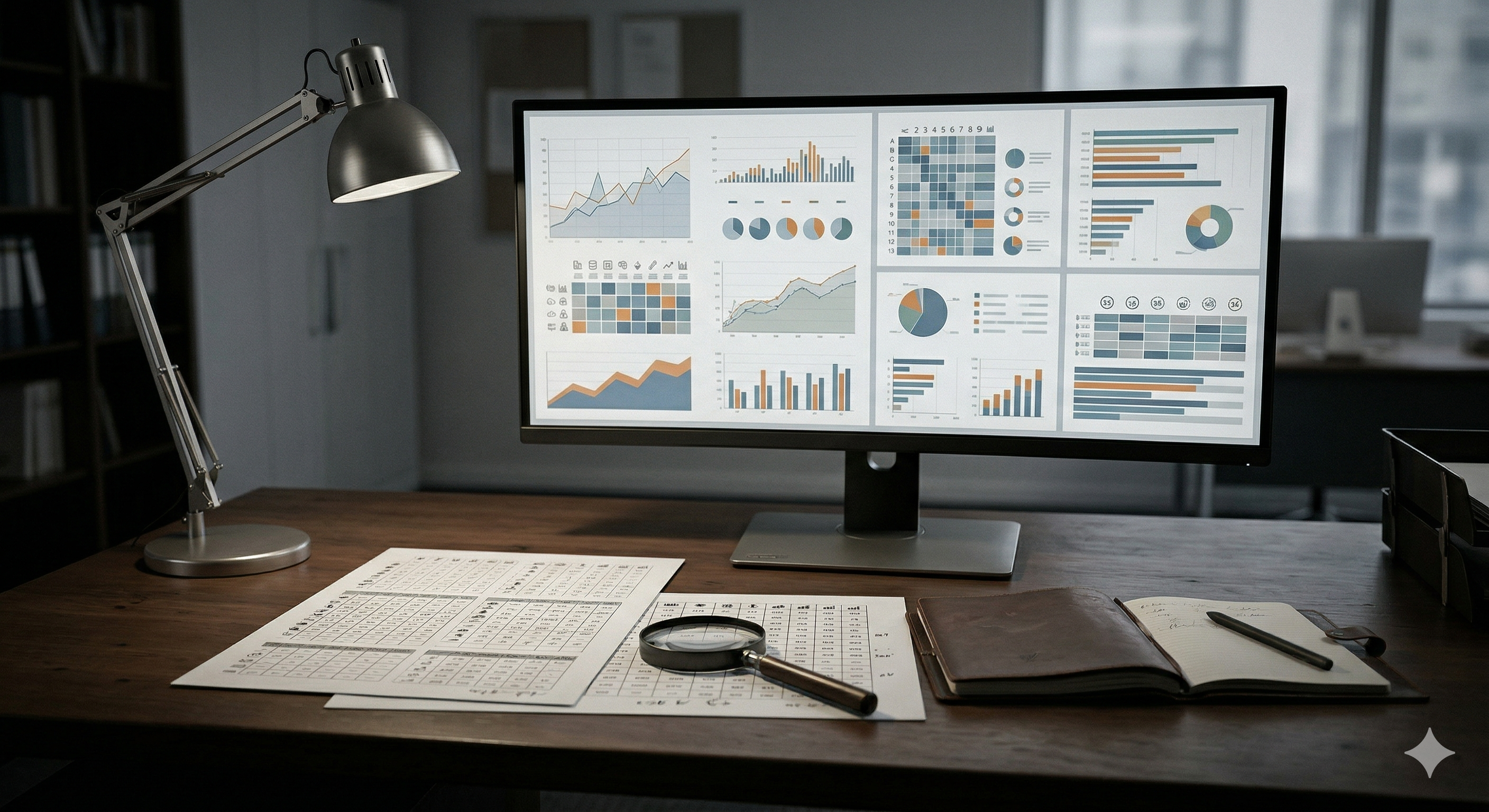 Analyst reviewing competitor activity with a structured weekly matrix.