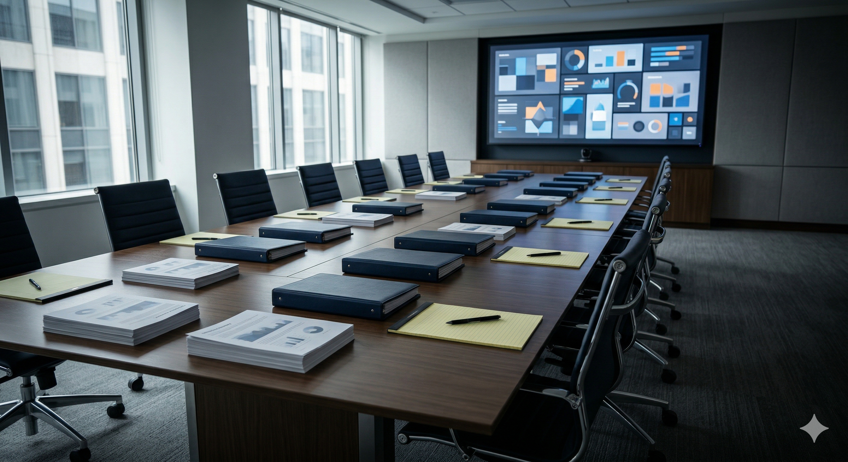 Cross-functional review of a concise AI policy brief with assigned owners.