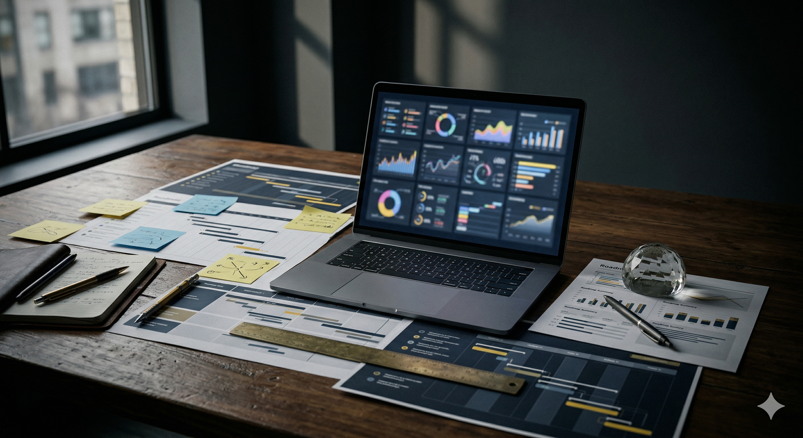 Roadmap planning session linking AI updates to measurable rollout decisions.