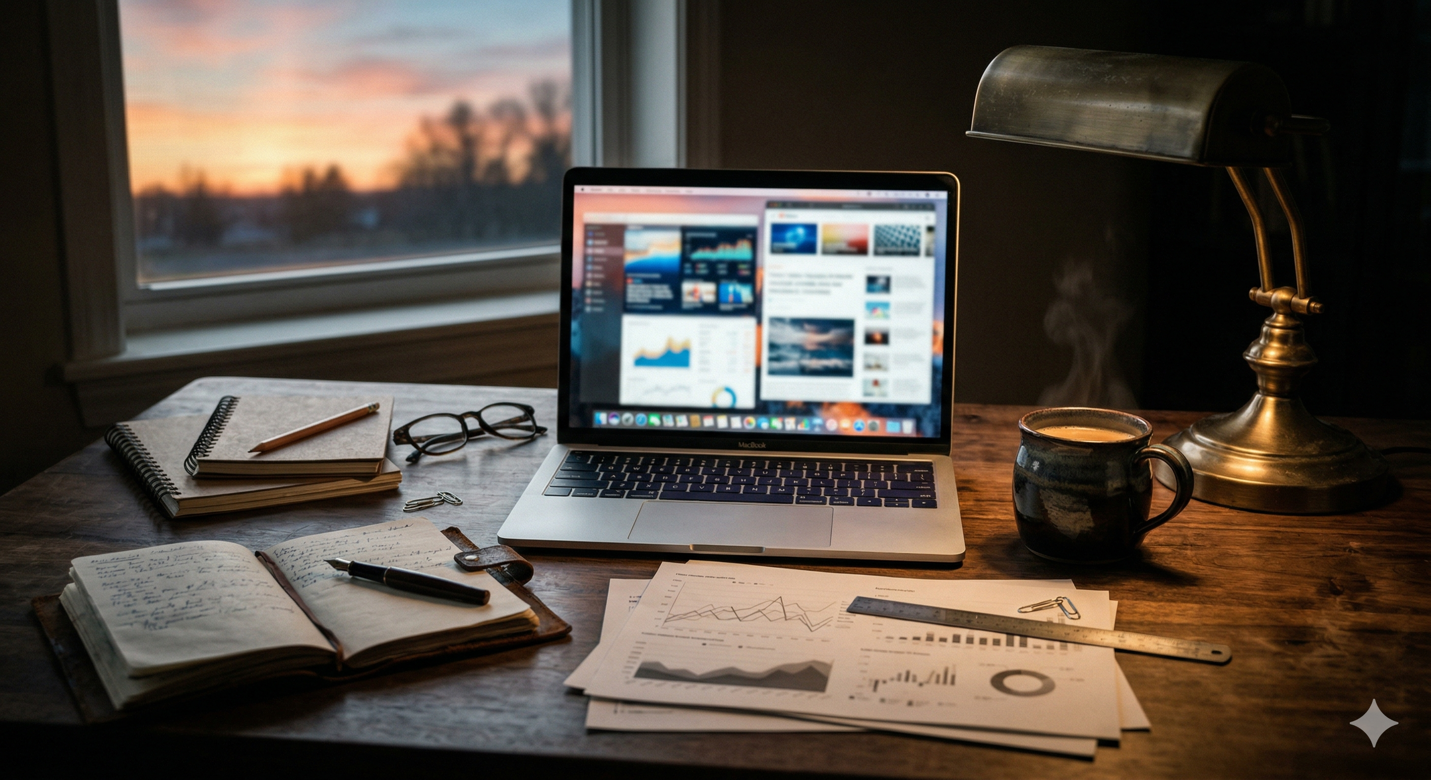 Editorial workspace reducing a long blog post into a shorter newsletter outline.
